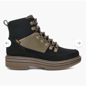 Teva Women's Black and Green Lace Up Boots